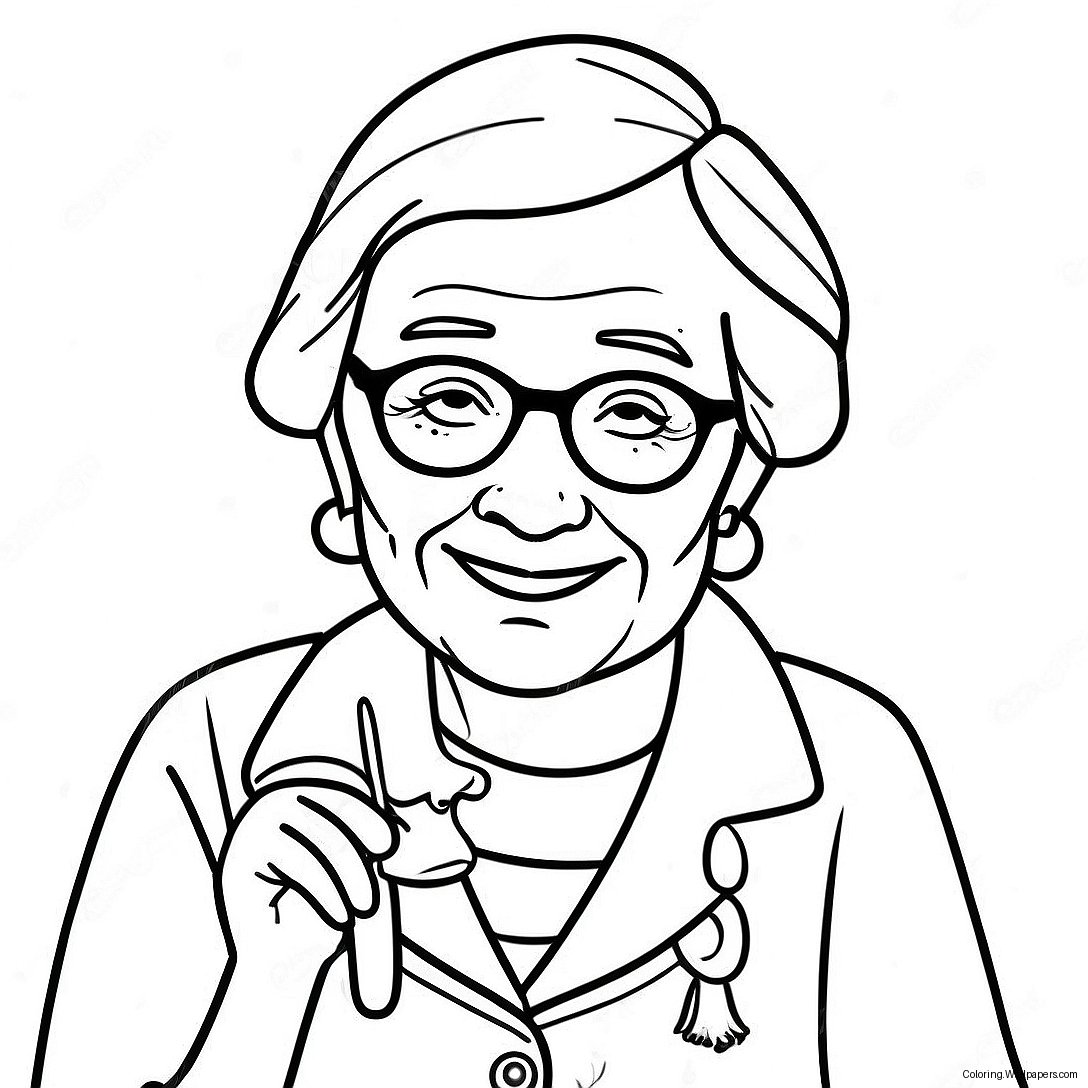 Cheerful Get Well Soon Grandma Coloring Page 41231