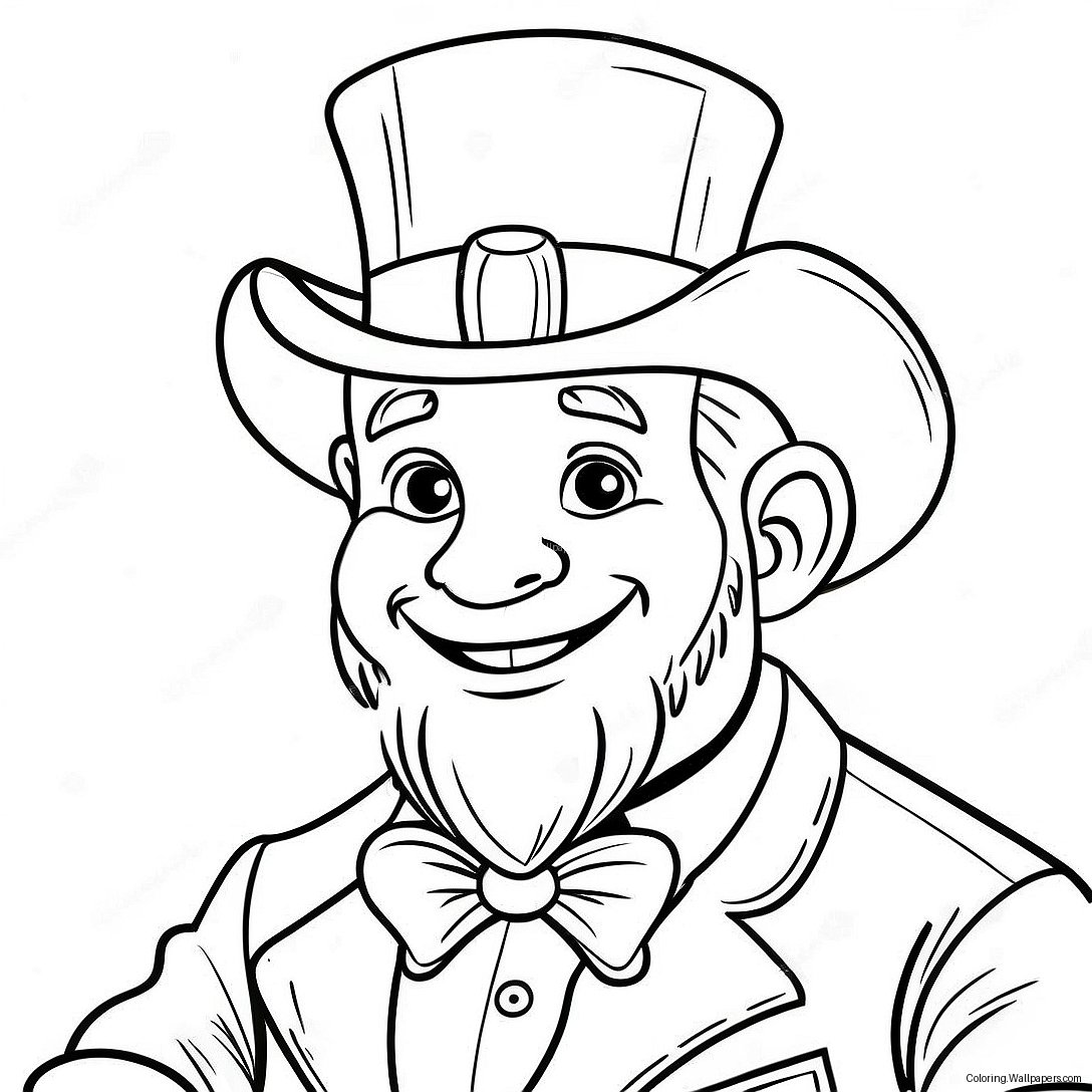 Página Para Colorir De Um Leprechaun Alegre 6974