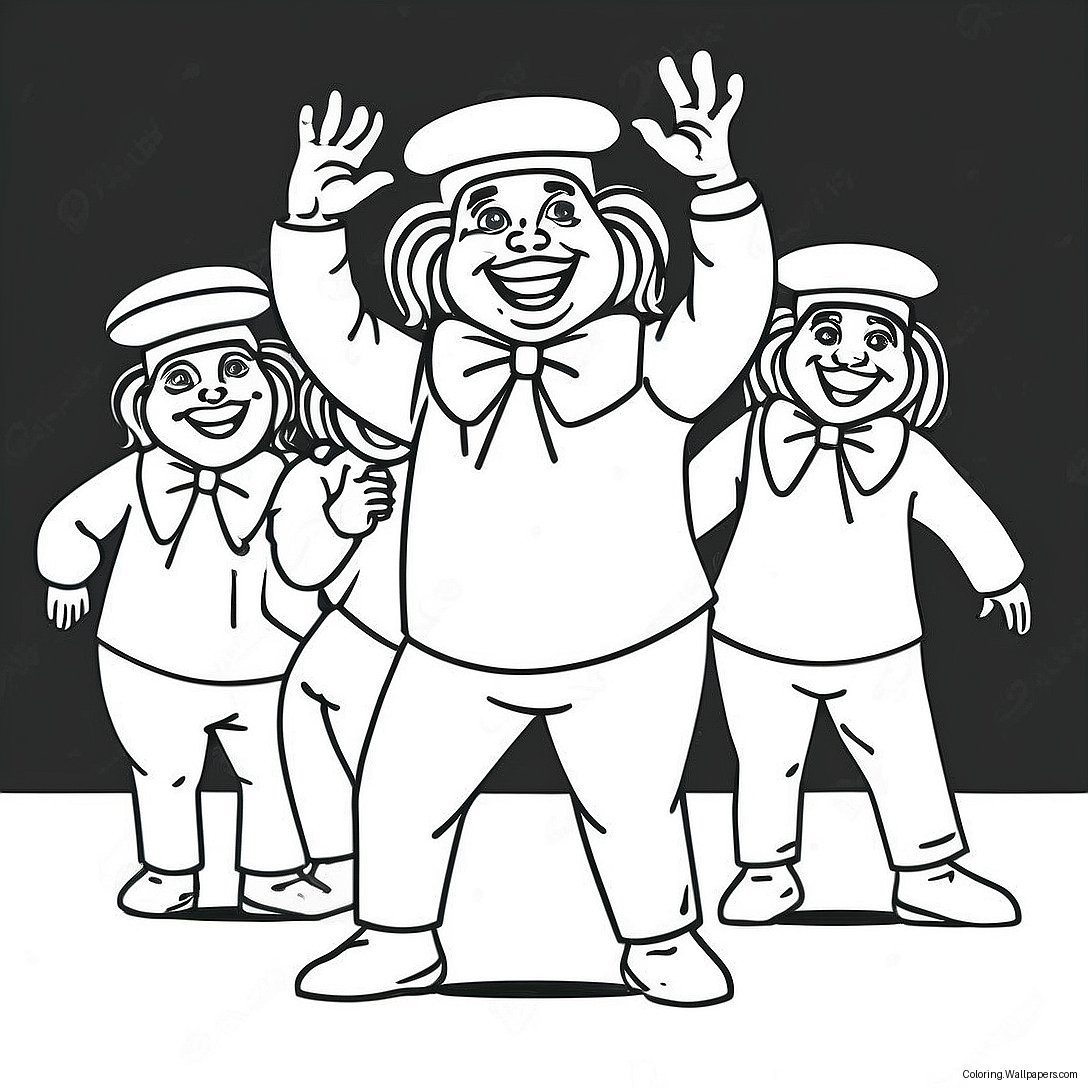 Cheerful Oompa Loompa Dancing Coloring Page 30366