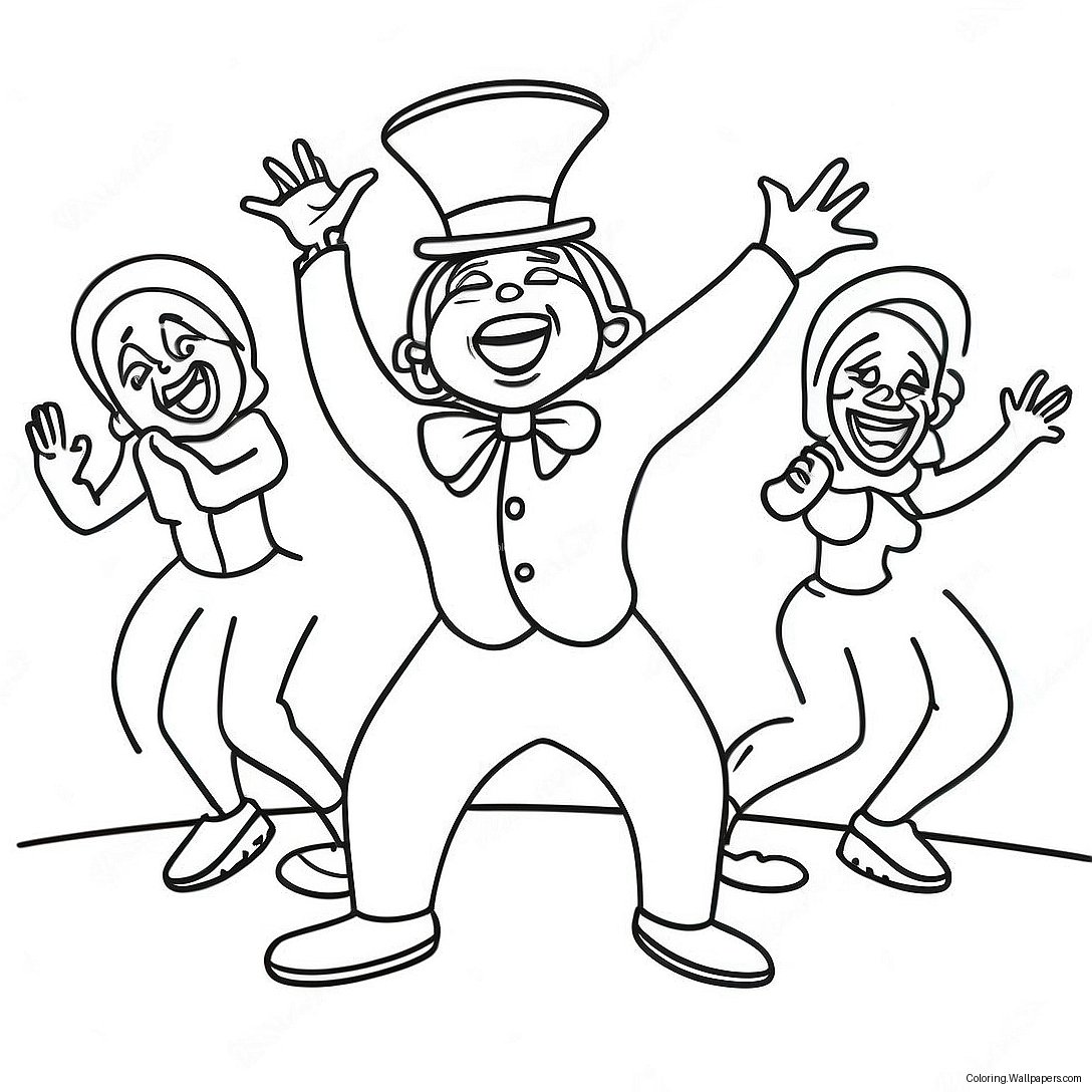 Cheerful Oompa Loompa Dancing Coloring Page 30367