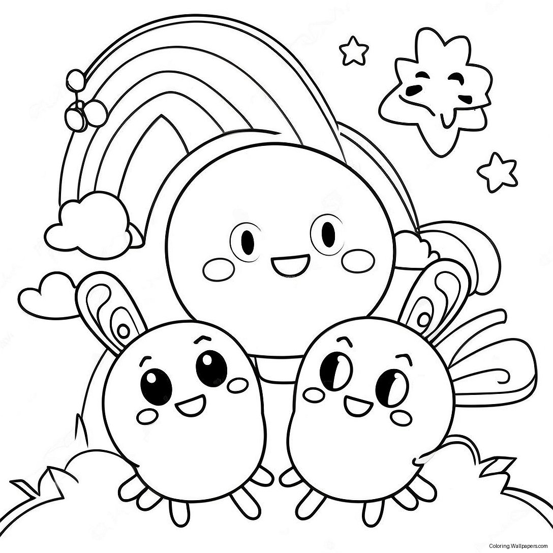 Cheerful Orange Rainbow Friends Coloring Page 58258