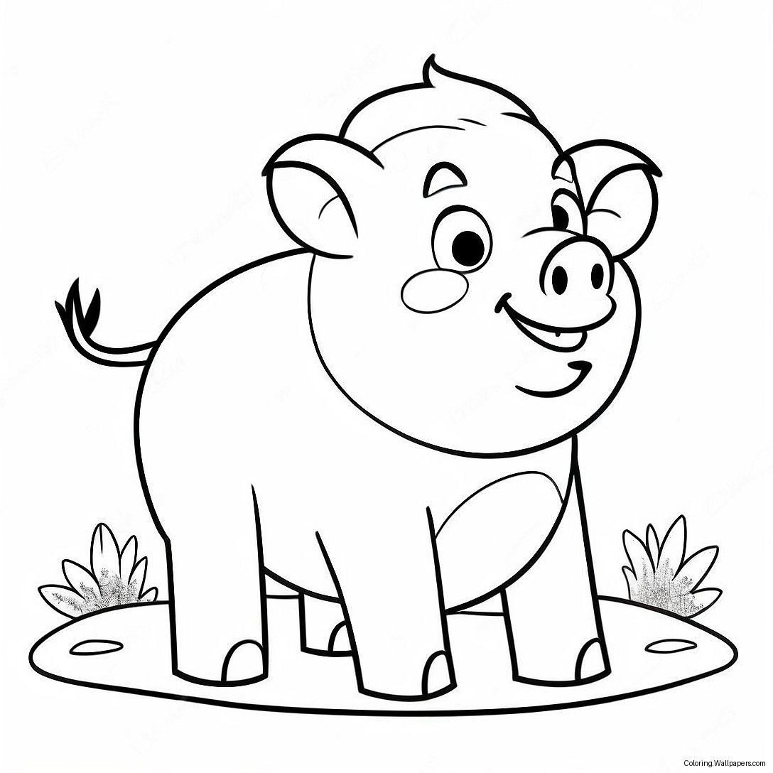 Cheerful Porky The Pig Coloring Page 52515