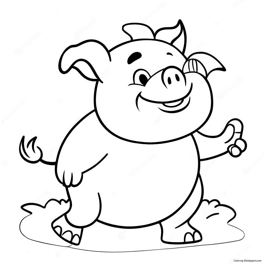 Página Para Colorear De Porky El Cerdo Alegre 52516