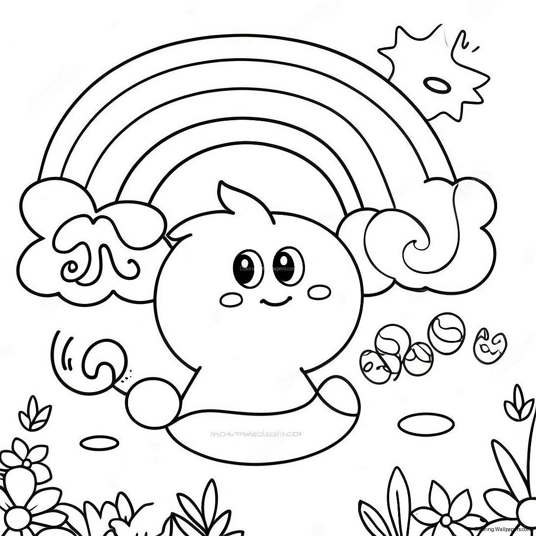 Cheerful Purple Rainbow Friends Coloring Page 14052