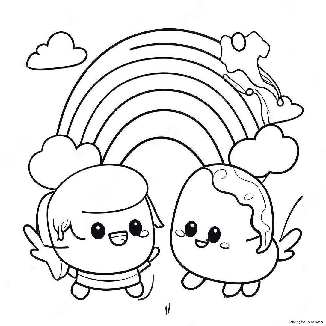 Cheerful Rainbow Friends Yellow Coloring Page 7269