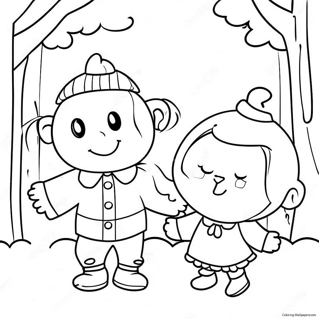 Cheerful Rhyme Time Town Characters Coloring Page 54045