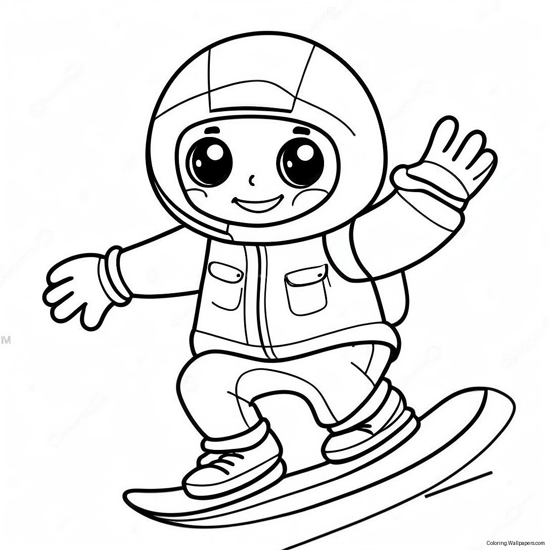 Pagina De Colorat Cu Snowboarder Vesel 25328