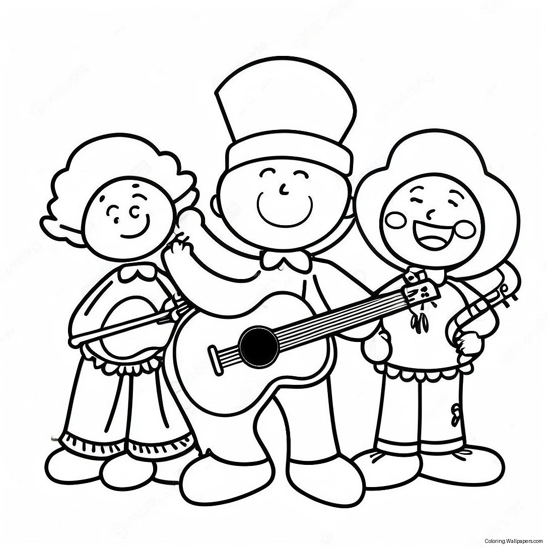 Cheerful Thanksgiving Band Coloring Page 57527