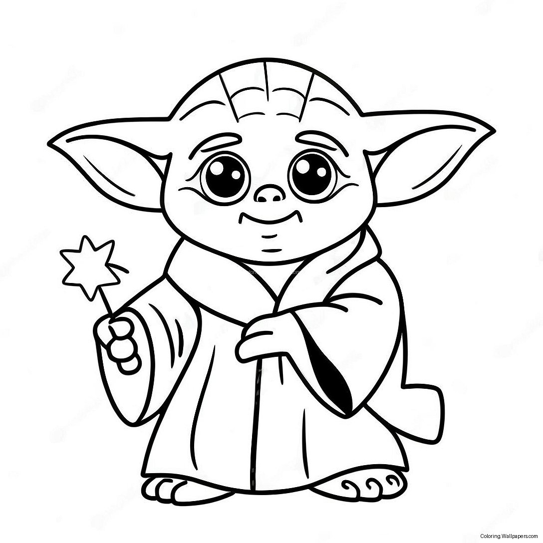 Página Para Colorir Do Yoda Alegre De Aniversário 57798