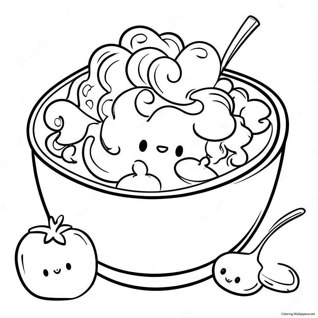 Cheesy Mac And Cheese Bowl Coloring Page 45054