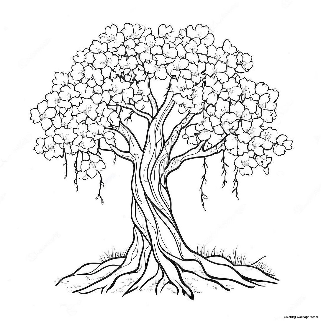 Cherry Blossom Tree Coloring Page 19688