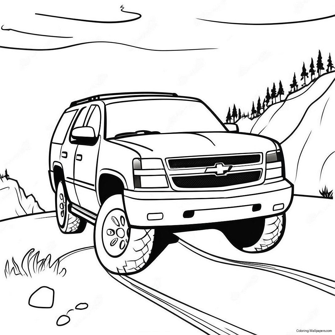 Chevy Tahoe Off-Road Abenteuer Ausmalbild 25397