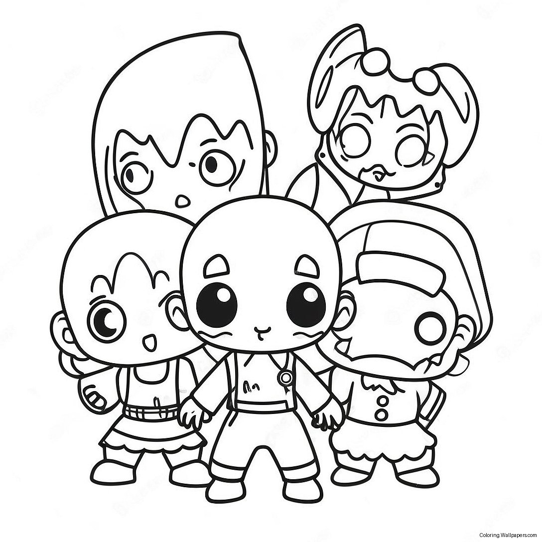 Chibi Horror Characters Coloring Page 47573