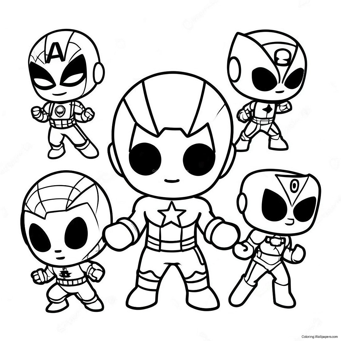 Chibi Marvel Superheroes Coloring Page 28221