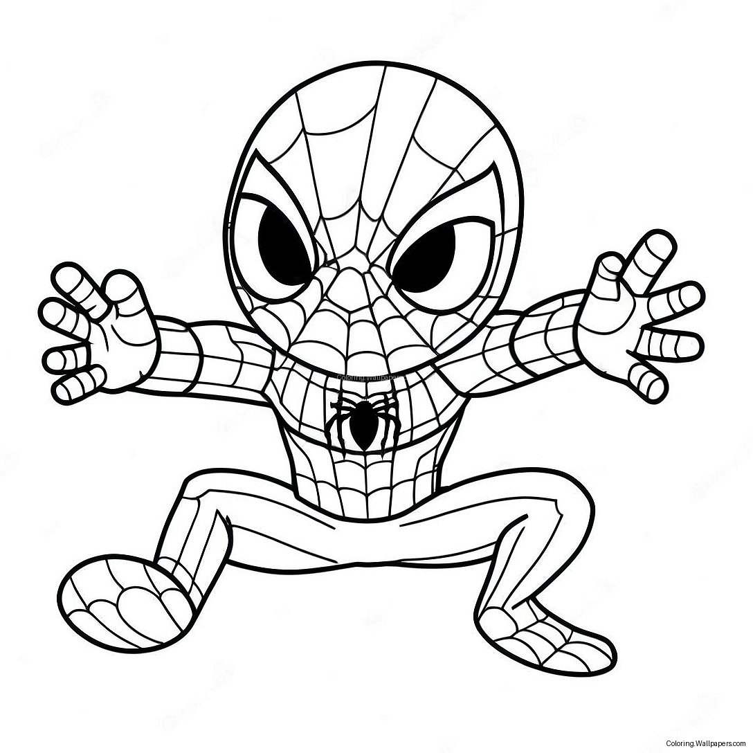 Chibi Spiderman Värittämissivu 29703