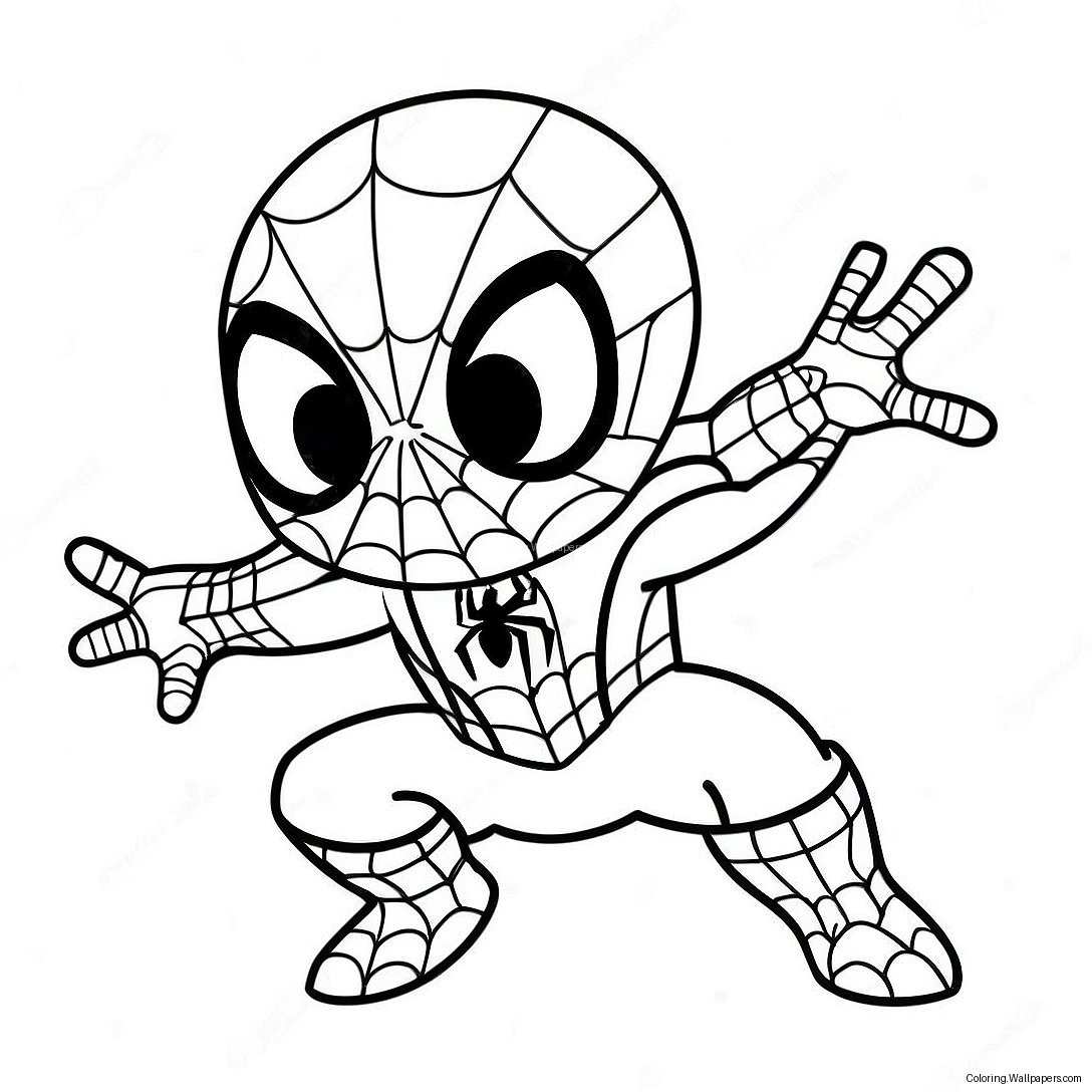 Página Para Colorear De Chibi Spiderman 29704