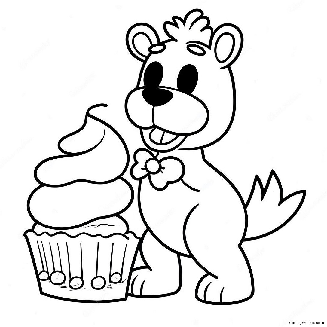 Chica Fnaf Med Cupcake Målarbild 20167