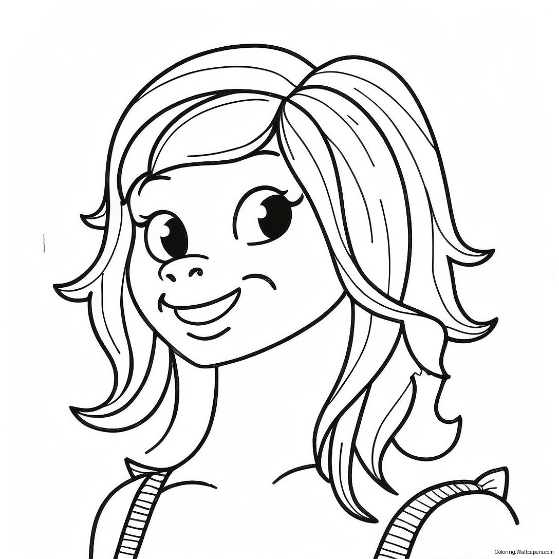 Chica With Colorful Hair Coloring Page 7019