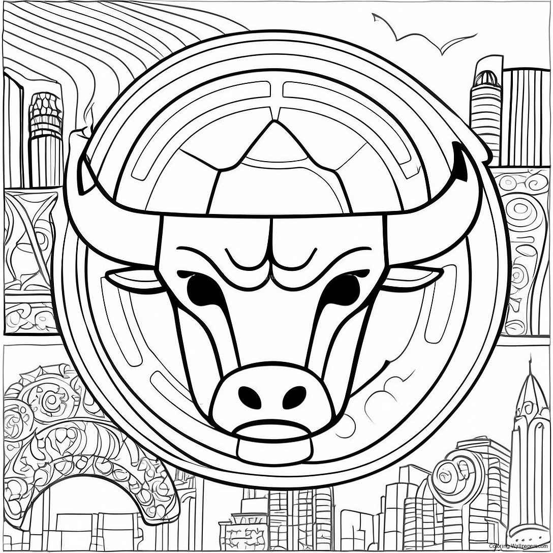 Chicago Bulls Logo Coloring Page 8334