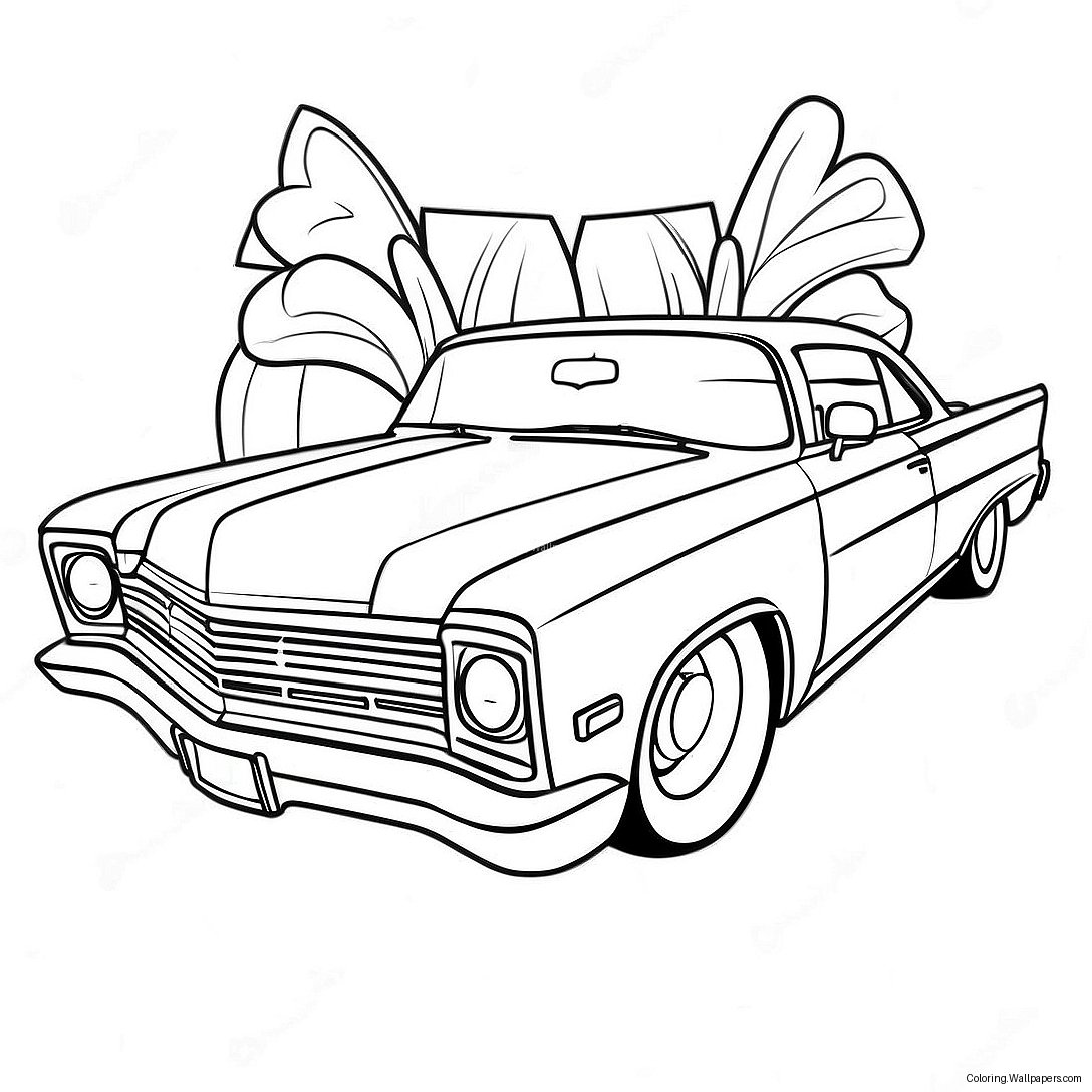 Chicano Lowrider Classic Car Coloring Page 20550