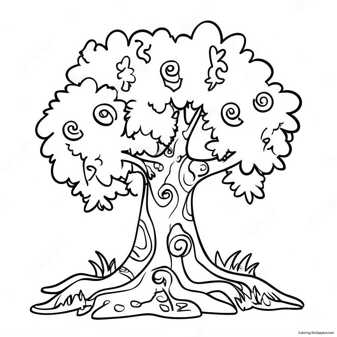 Chicka Chicka 123 Tree With Colorful Letters Coloring Page 47934