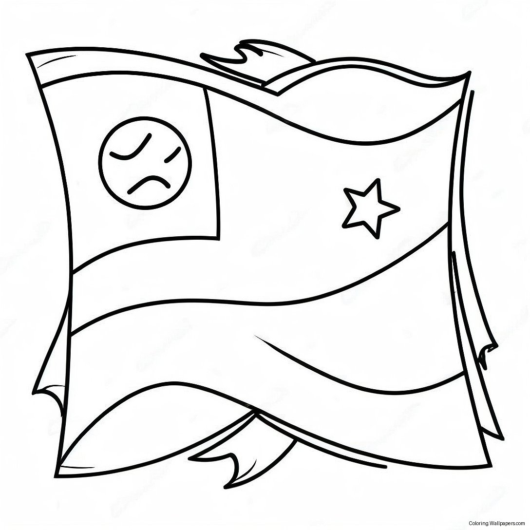 Chile Flag Coloring Page 24543