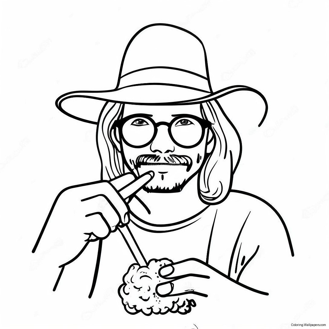 Chill Stoner With A Joint Coloring Page 3239