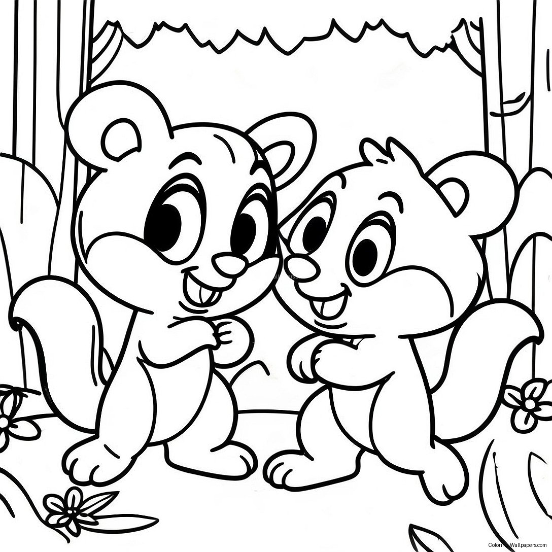 Pagina Da Colorare Di Chip E Dale Che Giocano Nel Bosco 7748