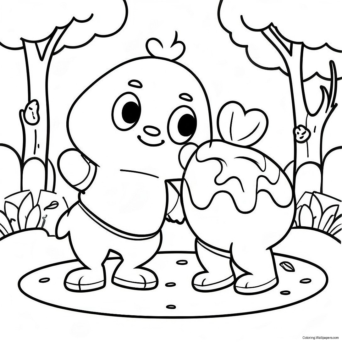 Chip And Potato Playing In The Park Coloring Page 9648