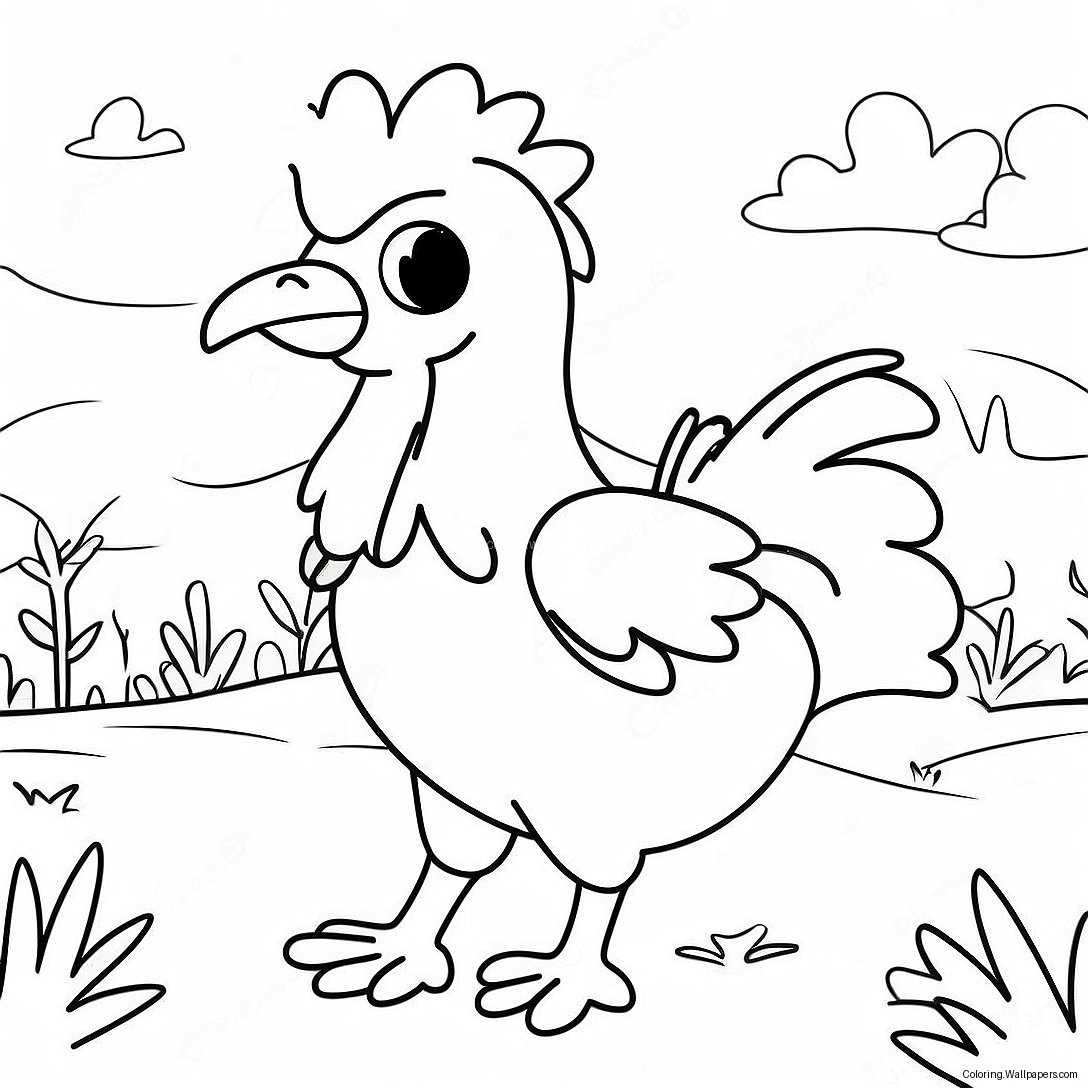 Chocobo In A Colorful Landscape Coloring Page 22007