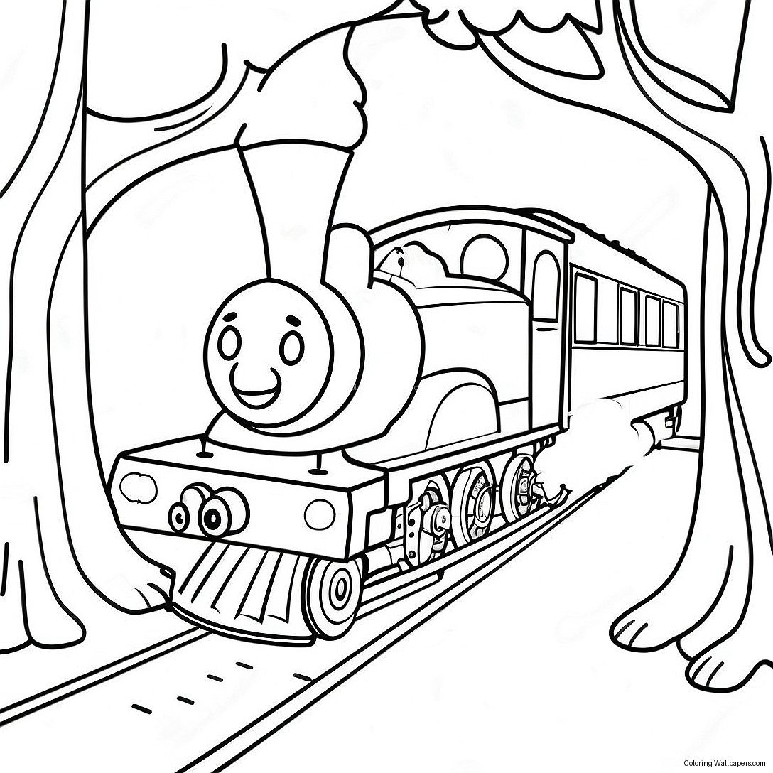 Choo Choo Charles In A Spooky Forest Coloring Page 11569