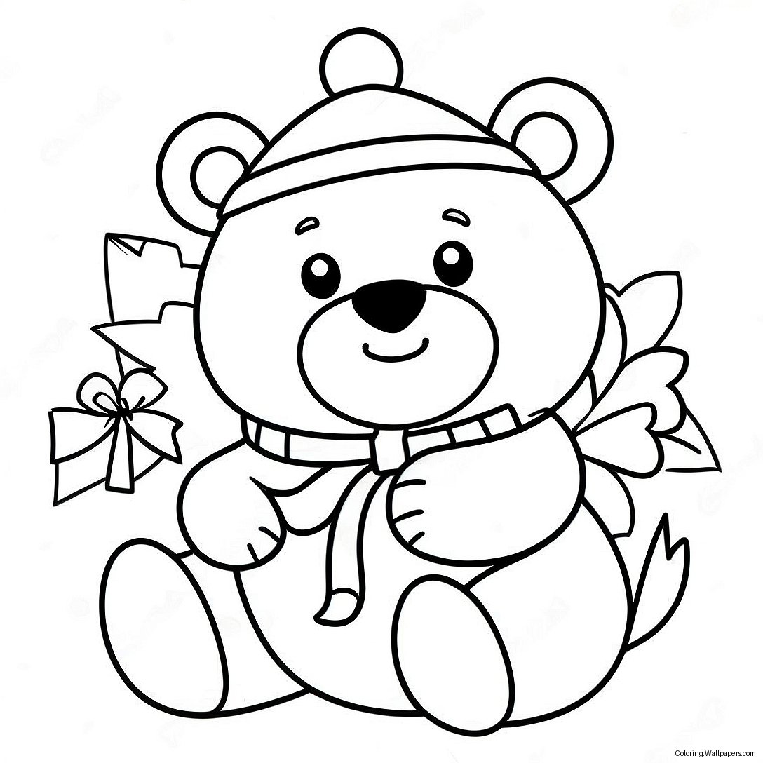 Páginas Para Colorir Do Urso De Natal 51460