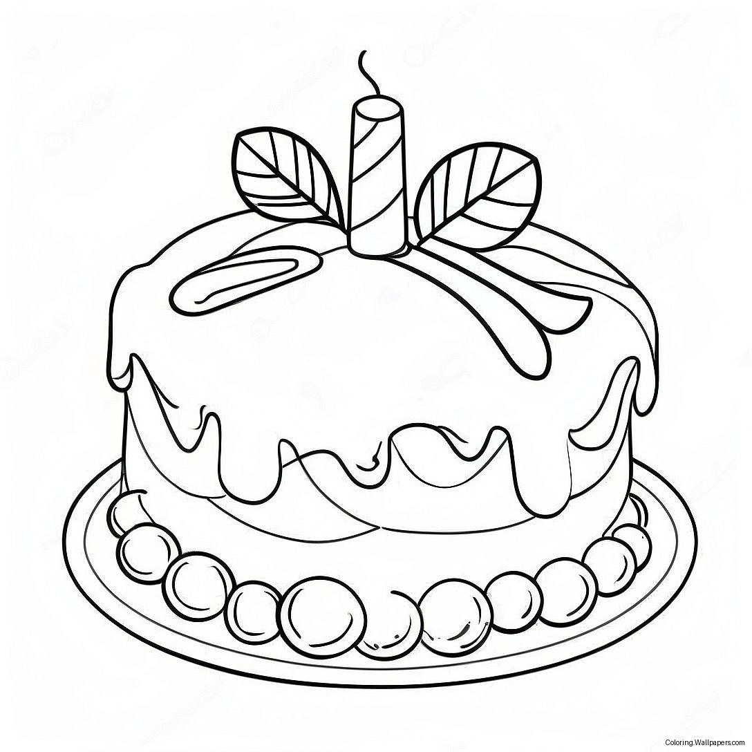 Christmas Cake Coloring Page 37746