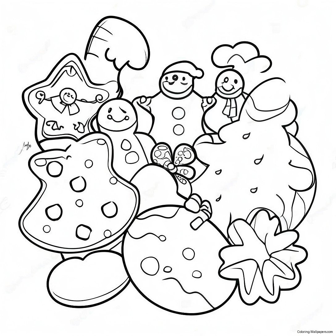 Christmas Cookies Coloring Page 4884