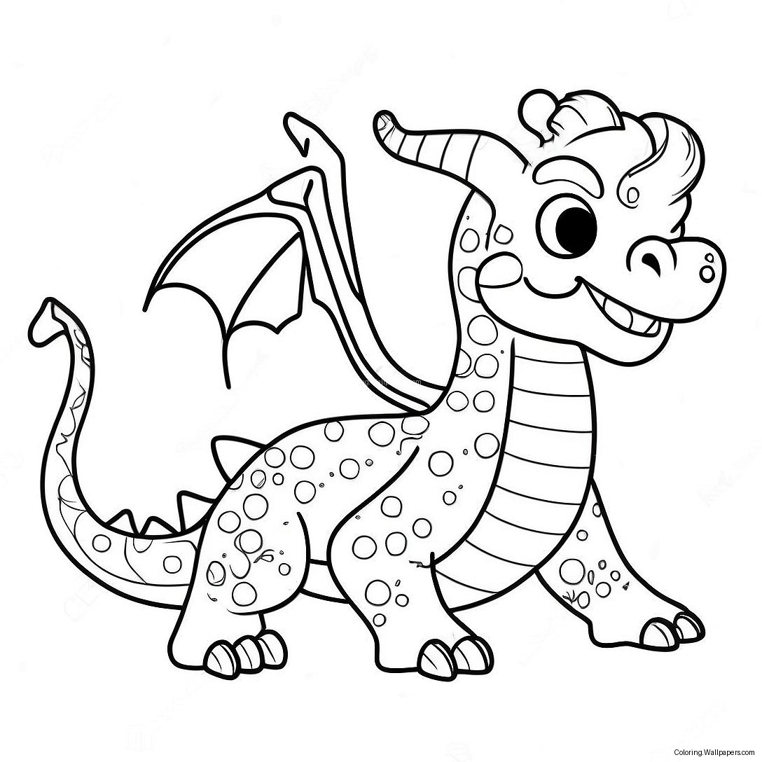 Christmas Dragon Coloring Page 30621