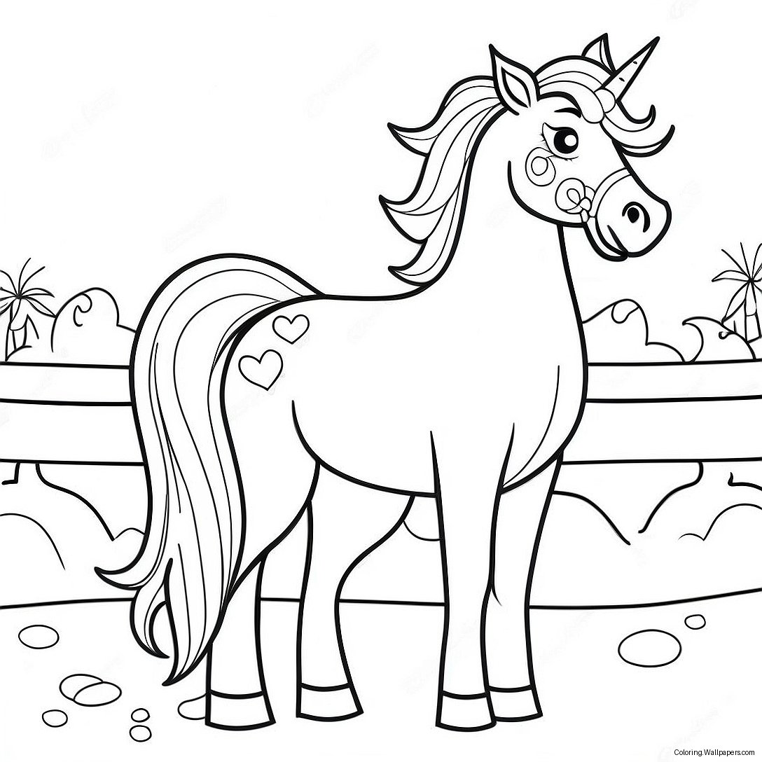 Christmas Horse Coloring Page 10180