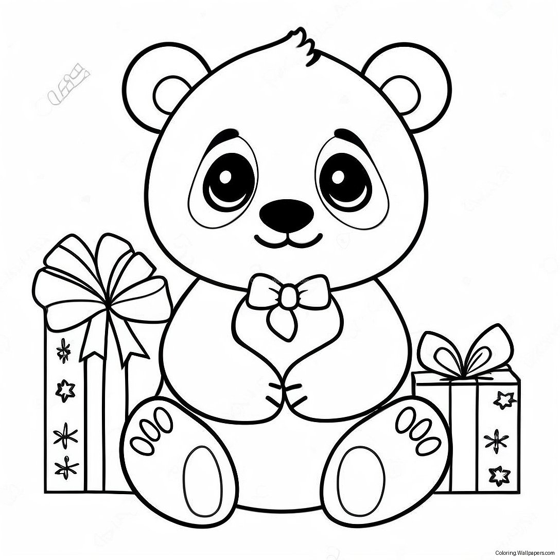 Página Para Colorear De Panda Navideño 41510