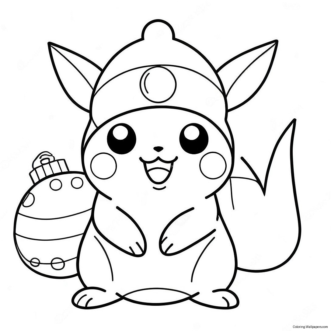 Página Para Colorear De Pokémon De Navidad 16552