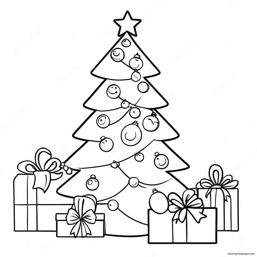 Christmas Preppy Tree Coloring Page 32850