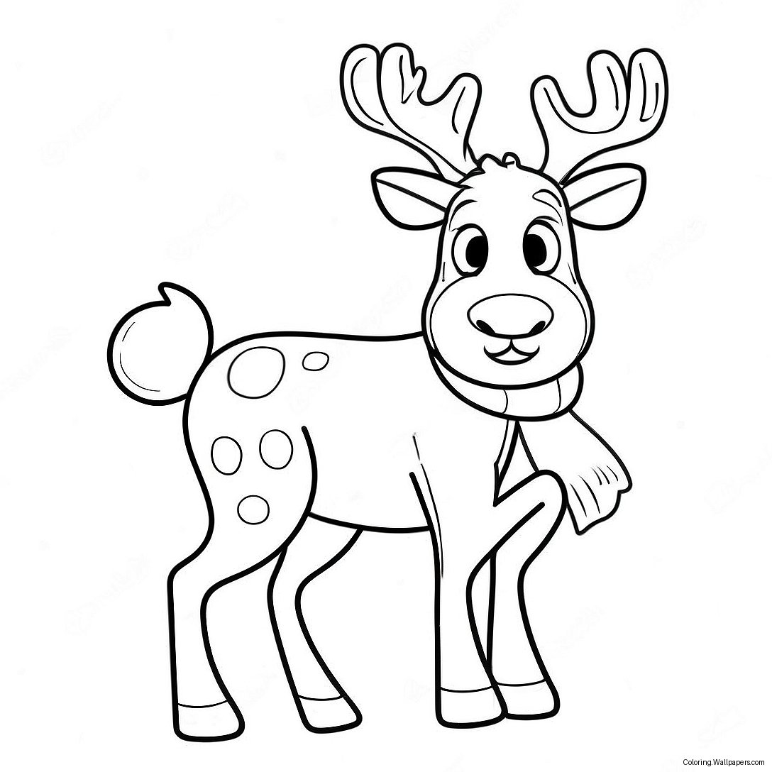 Christmas Reindeer Coloring Page 23296