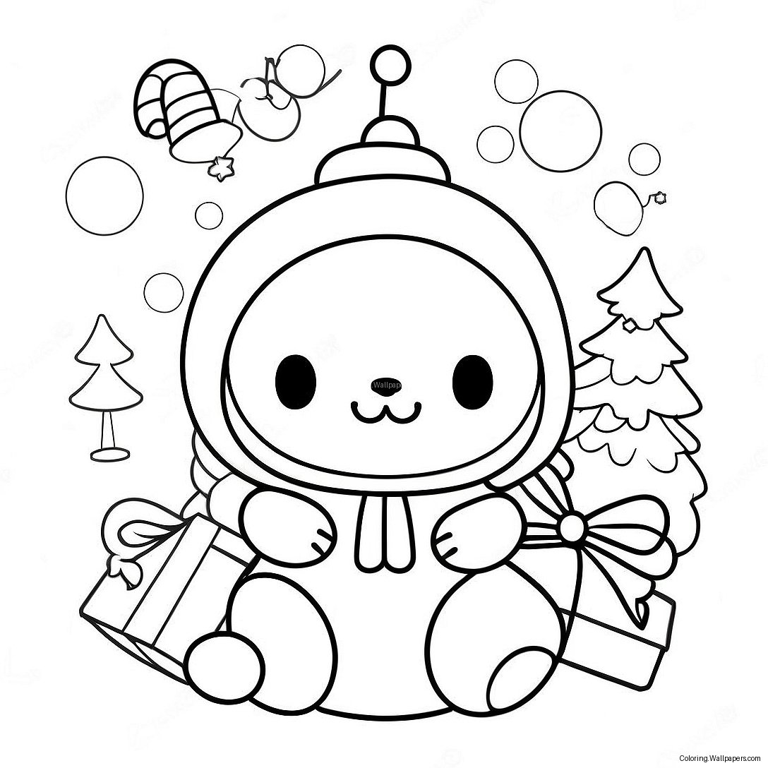 Christmas Sanrio Characters Coloring Page 4953