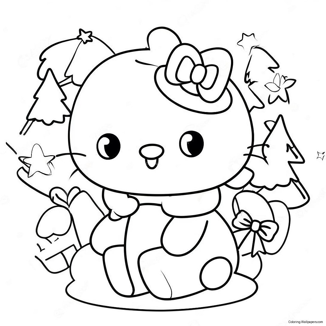 Pagina Da Colorare Dei Personaggi Sanrio Di Natale 4954