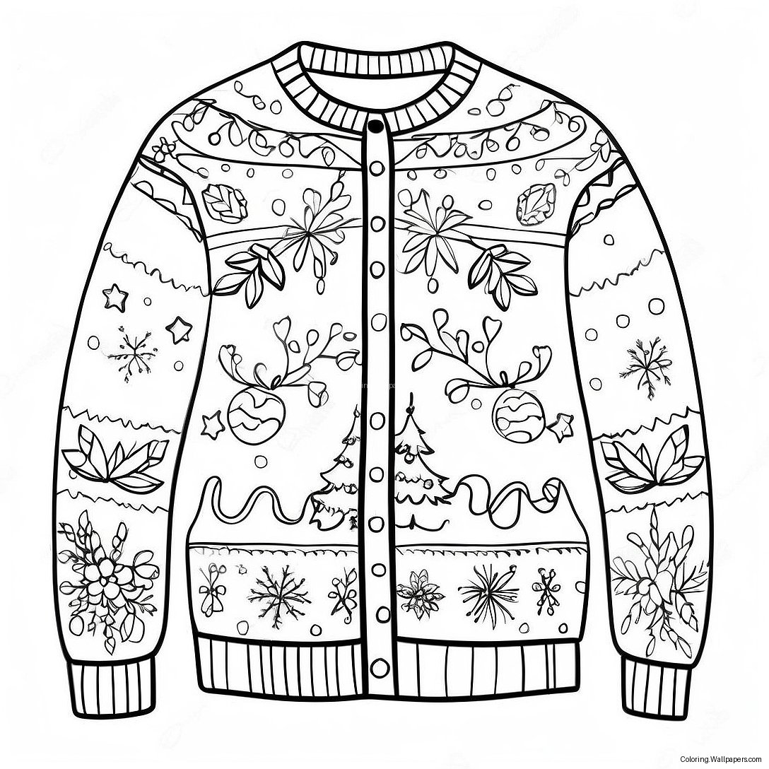 Christmas Sweater Coloring Page 48638