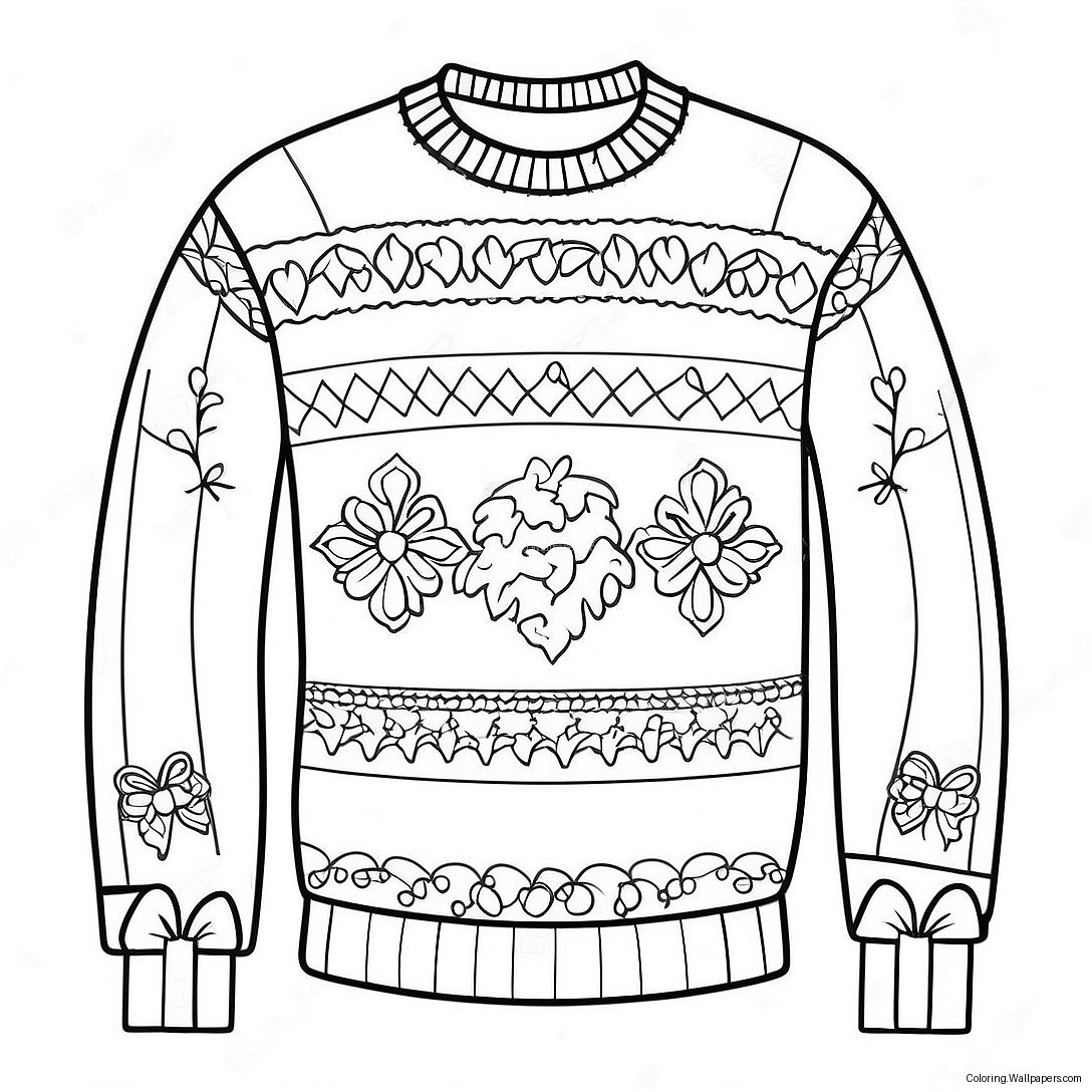 Christmas Sweater Coloring Page 48640