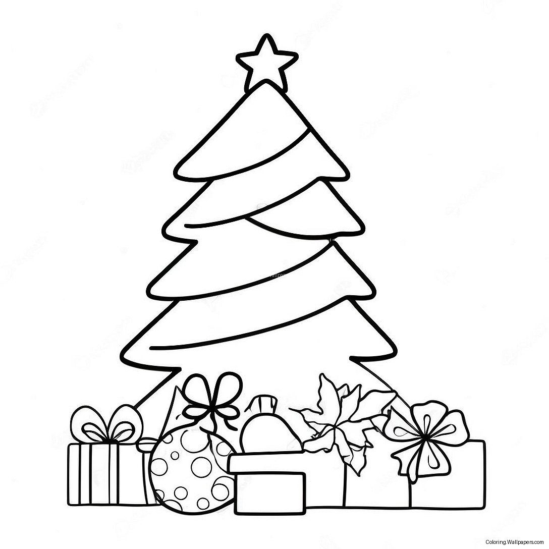 Christmas Tree Coloring Page For Preschoolers 35157