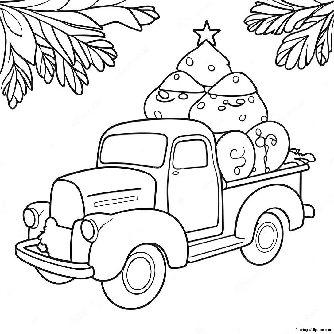 Christmas Truck Coloring Page 34090