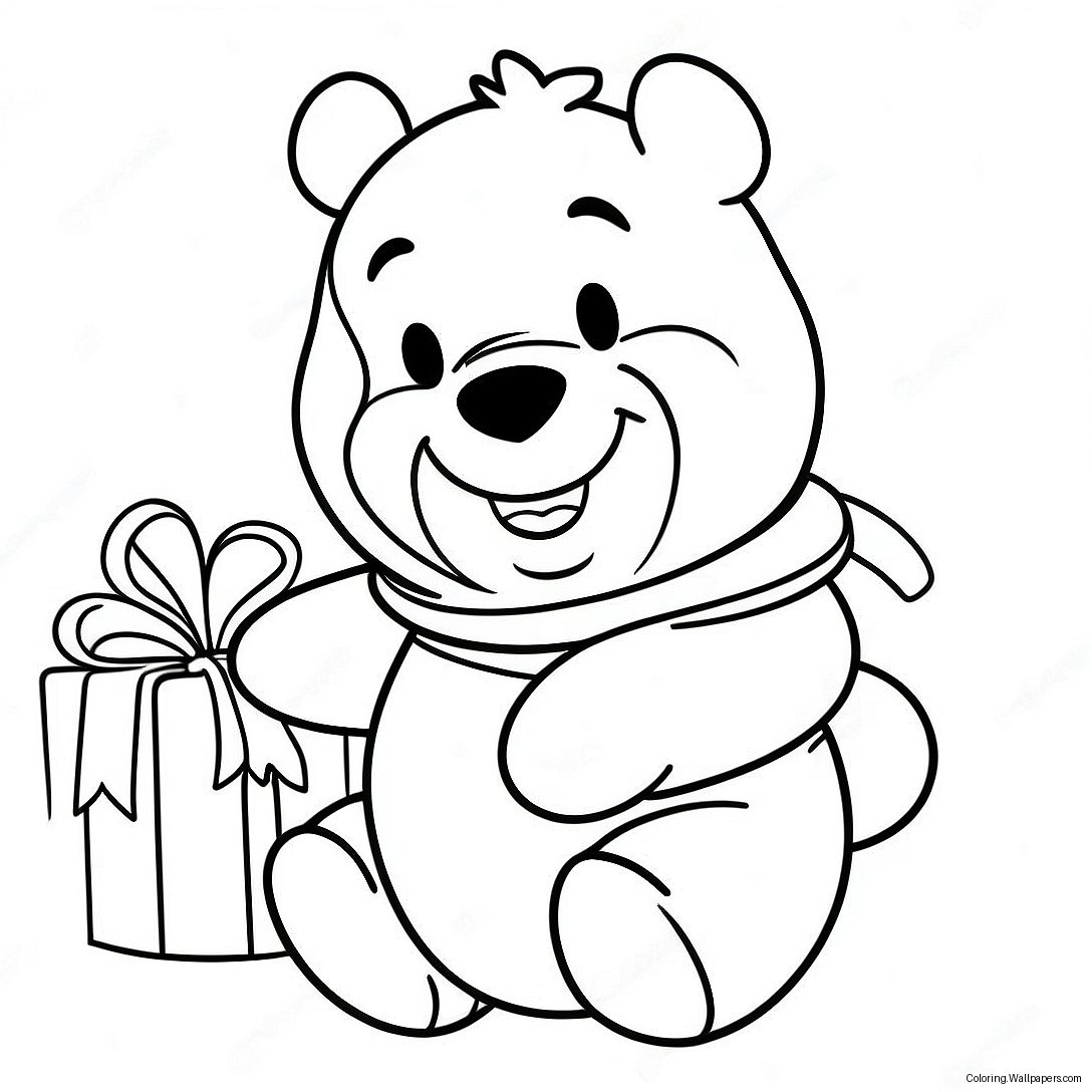 Christmas Winnie The Pooh Coloring Page 39736