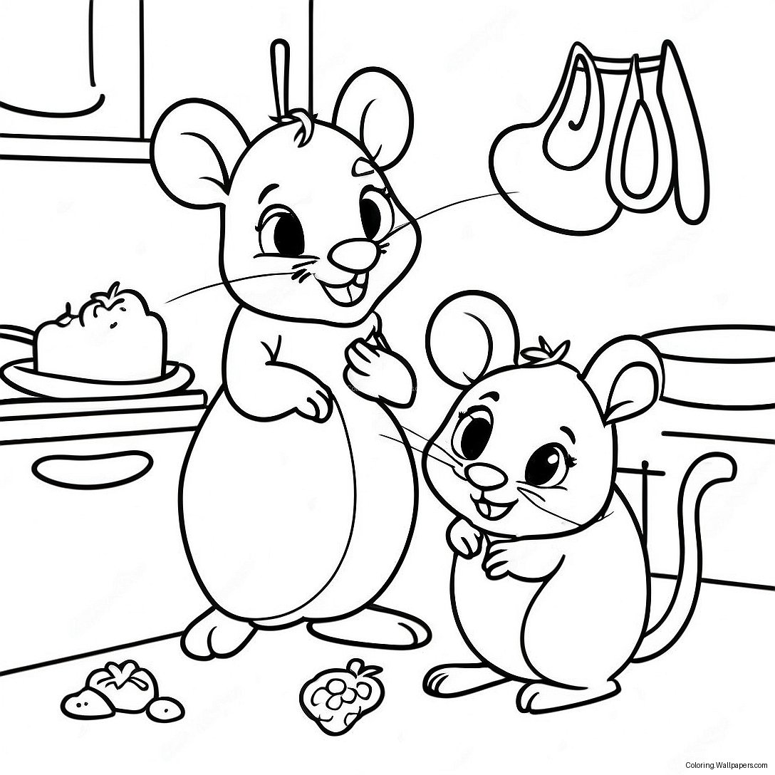 Cinderella Mice In The Kitchen Coloring Page 52104