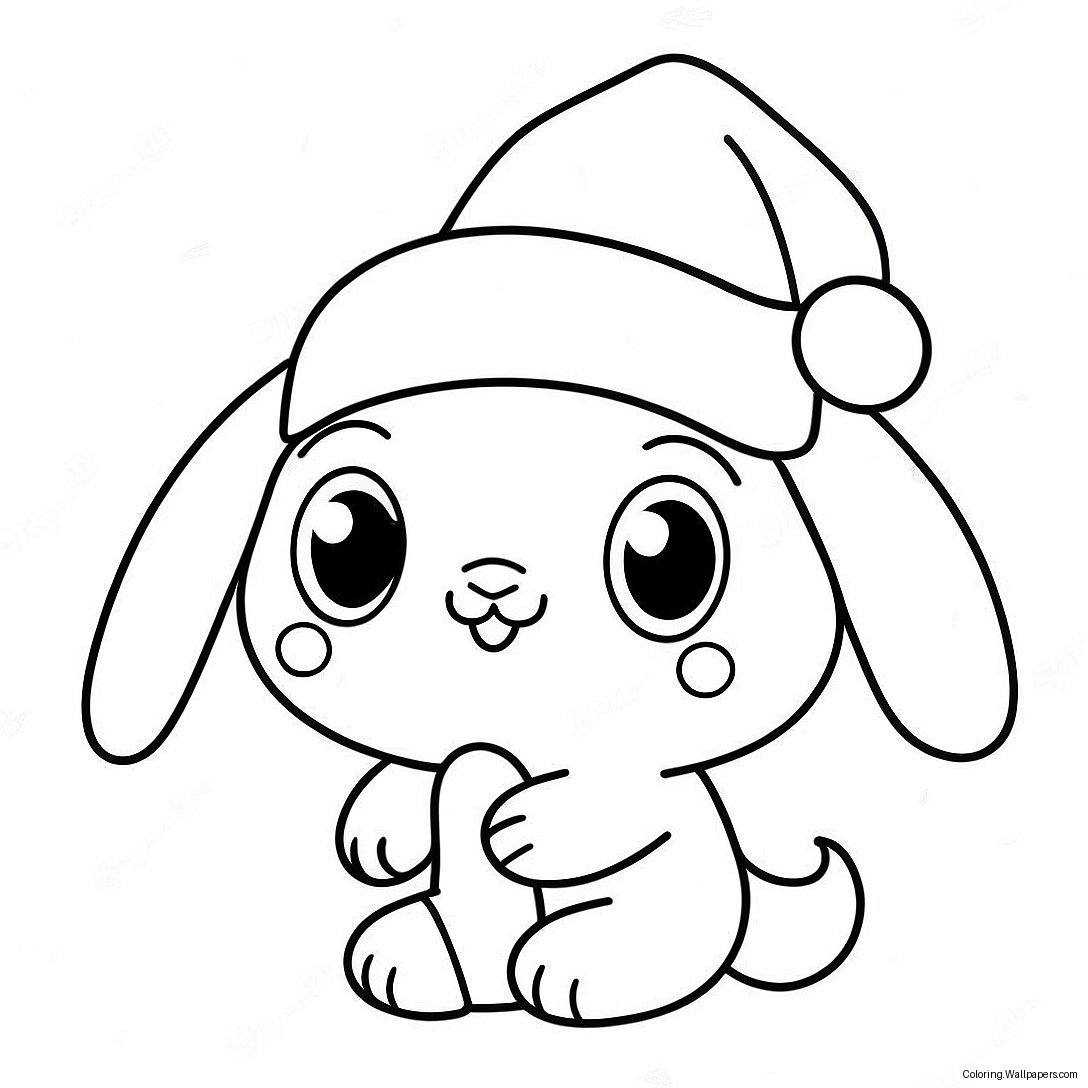 Cinnamoroll With Santa Hat Coloring Page 16499