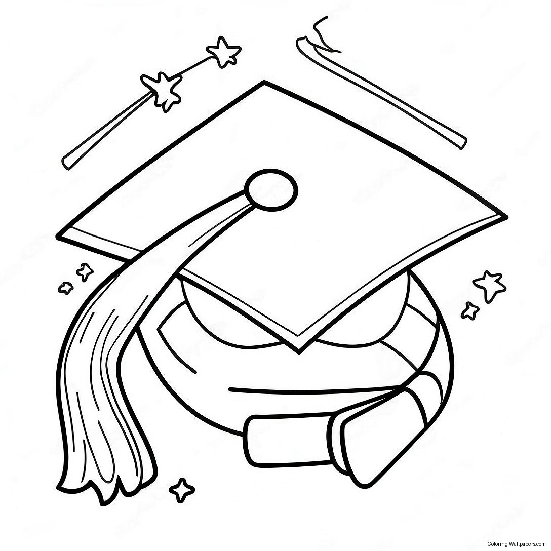 Class Of 2024 Graduation Cap Coloring Page 12026